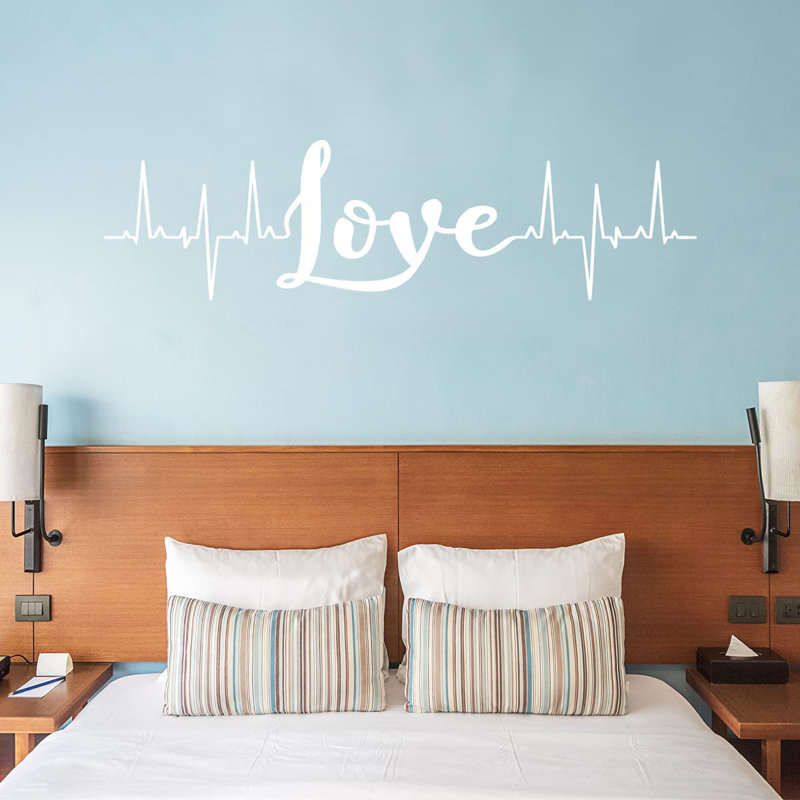 Adhésif décoratif «Love Heartbeat», Blanc, H 14 po x l 50 po