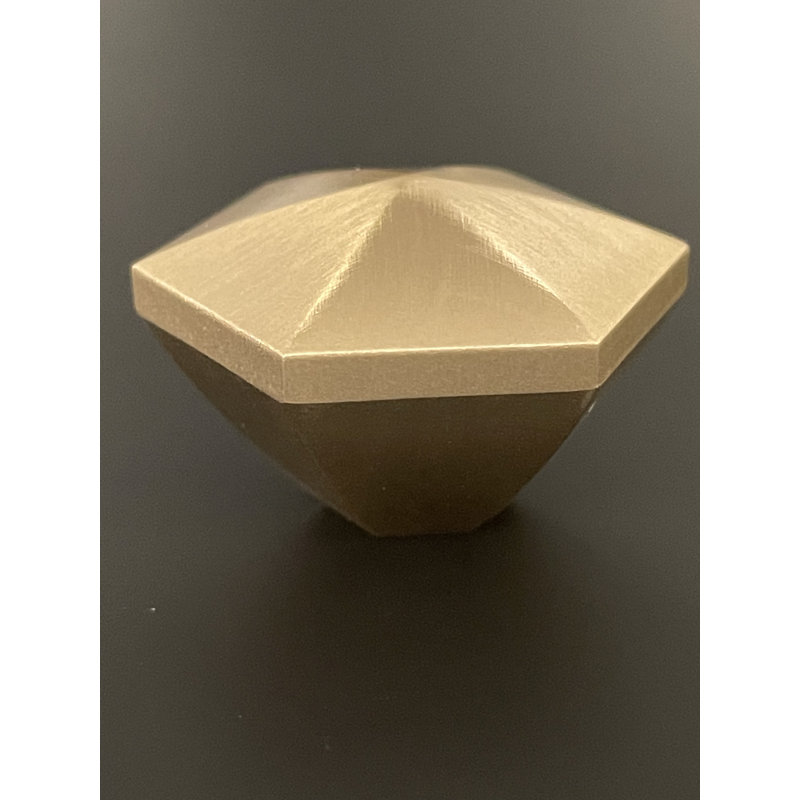 Faceted Hexagonal Solid Brass Cabinet Knob