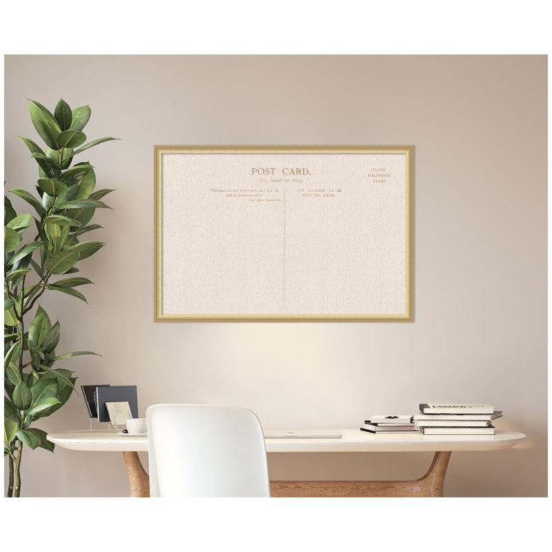 Tableau d'affichage en lin encadré en tissu, Doré, H 26 po x L 38 po x P 1,25 po