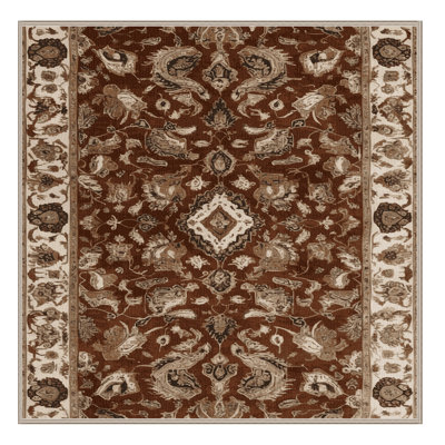 Machine Washable Persian Brown Area Rug
