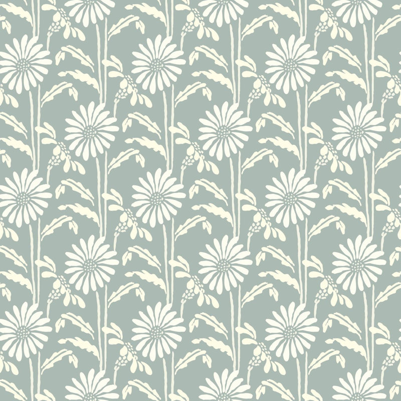 Woodland Bloom - Floral Wallpaper, Apricot, Premium Paper