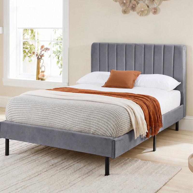 Marguerite Upholstered Bed, Small Double (4'), Cream
