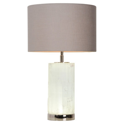 Lydia 22.83" Nickel/White Table Lamp