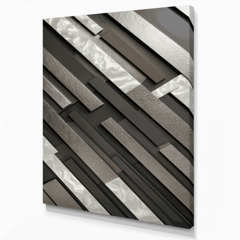 «Abstract Shapes 5», art mural sur toile brune, H 14 po x l 11 po