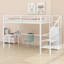 Lit mezzanine avec bureau en L et port USB, tablette de garde-robe et DEL-541809179