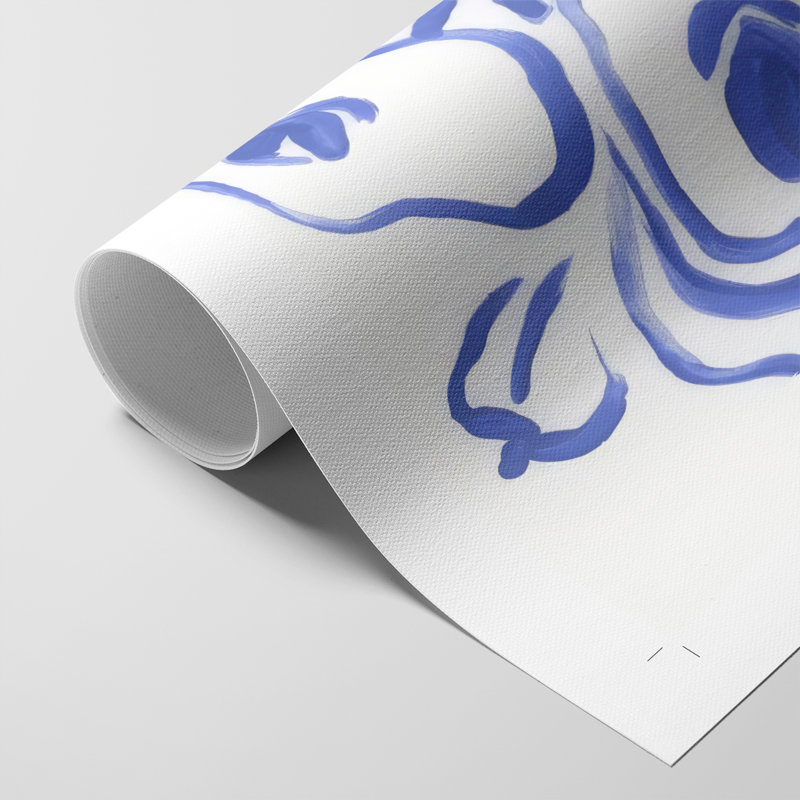 Fleurs bleues brossées I - impression sur toile seulement - NON-CADRE, H 60 po x l 40 po