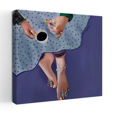 Café avec pieds décorés, art mural traditionnel traditionnel élégant