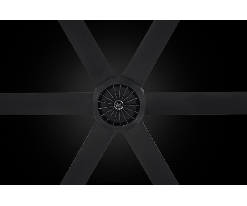 Turbo6 Smart Downrod Ceiling Fan, Black, Powdered Aluminum