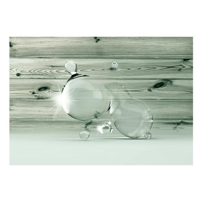 Murale Gouttes d'eau sur bois, L 96 po x l 137 po