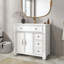 Meuble-lavabo Mid-Century avec base romaine, blanc-431515782