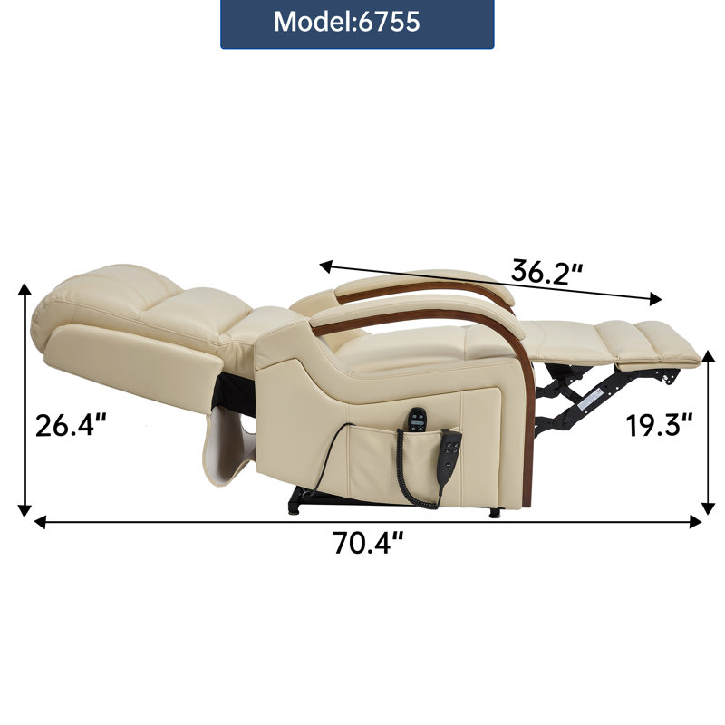 Fauteuil inclinable électrique Power Leatheraire, Beige