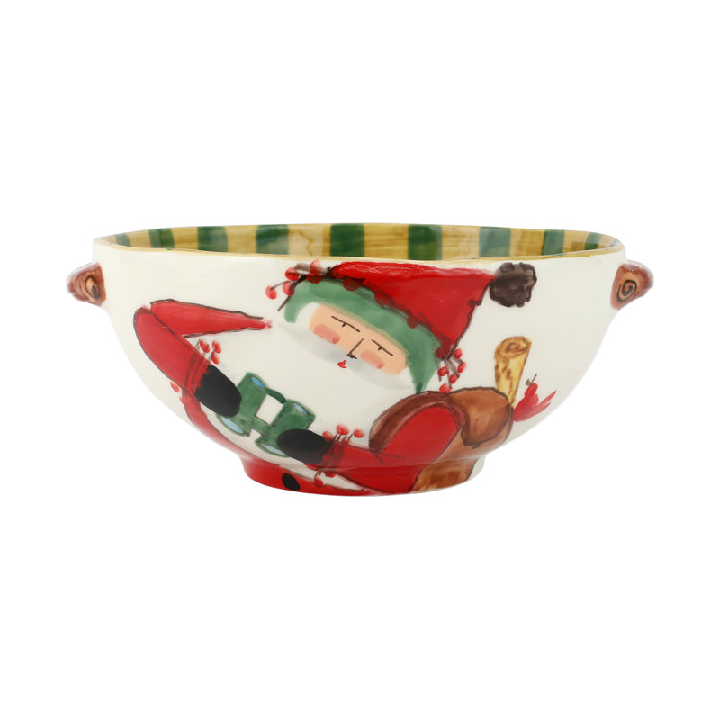 VIETRI Old St. Nick Terra Bianca Serving Bowl