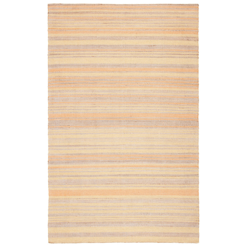 Grice Hand Woven Jute/Wool Striped Rug in Natural/Gold, Rectangle 9' x 12'