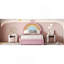 Lit simple tapissier arc-en-ciel, lit plateforme en velours avec tiroir de rangement, aucun sommier nécessaire, coloré et rose-228365211