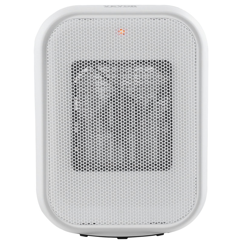 Compact White Ceramic Electric Space Heater with Thermostat