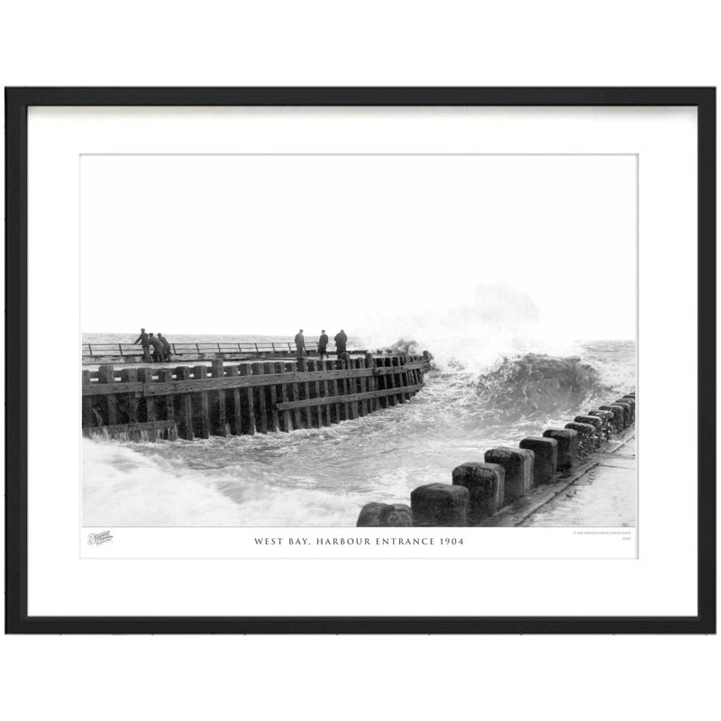 West Bay, Harbour Entrance 1904 by Francis Frith - Single Picture Frame Print, 60cm H x 80cm W x 2.3cm D