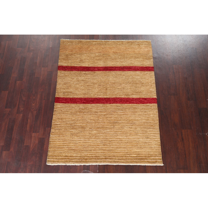 Striped Wool Gabbeh  Oriental Area Rug 5x6