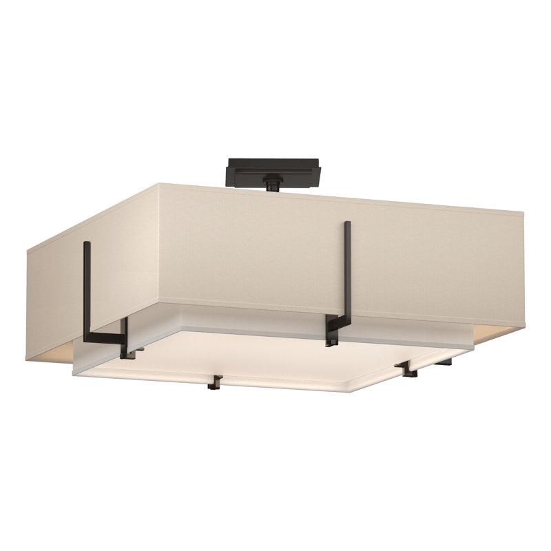 Exos 4 - Light 20.6" Semi Flush Mount, Flax, Oil Rubbed Bronze