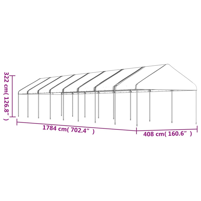 Dakota Fields Gazebo With Roof White 17.84X4.08X3.22 M Polyethylene