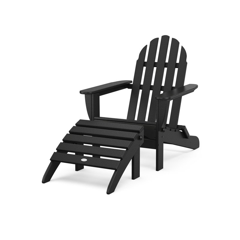 POLYWOOD Classic Adirondack 2-Piece Set, Black