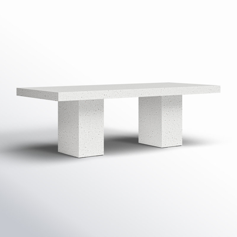 Mixx Elcor 82.75, 95" L x 47" W, Standard Table (30.5" Height), Ivory Terrazo