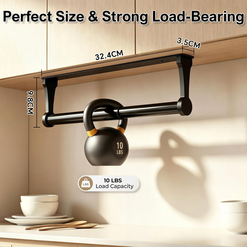 Kitchen Roll Holder Under Cabinet, Black