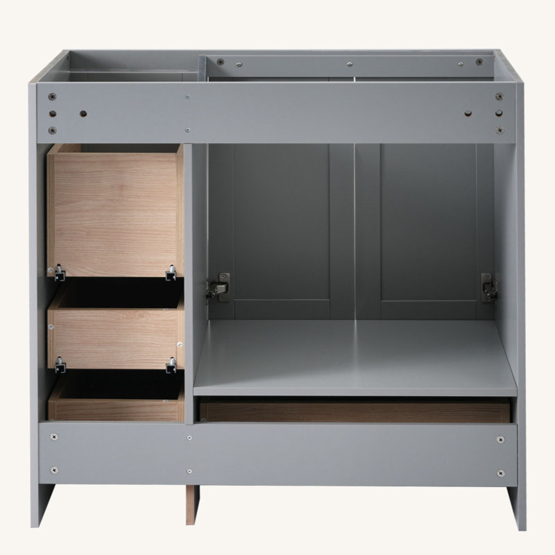 [Cabinet seulement] Meuble-lavabo (lavabo non inclus), Gris