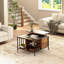 Table basse à plateau relevable avec rangement Farmhouse