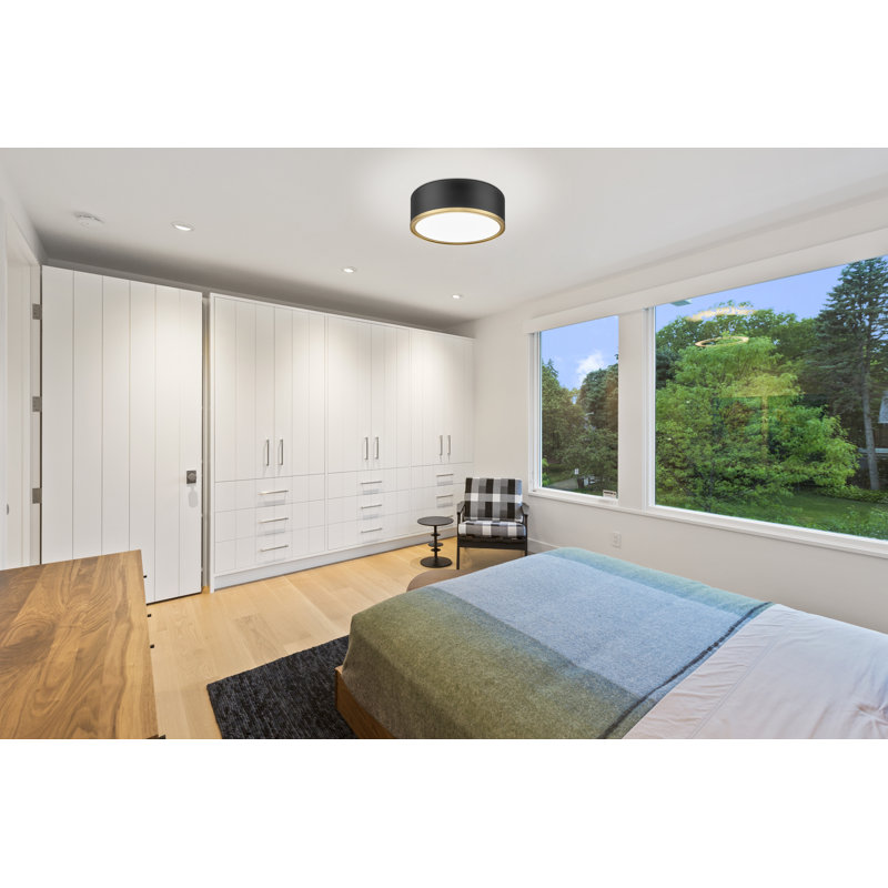 Tracie 12.25 inch 1 Light Flush Mount in Modern Gold, Gold;Matte Black