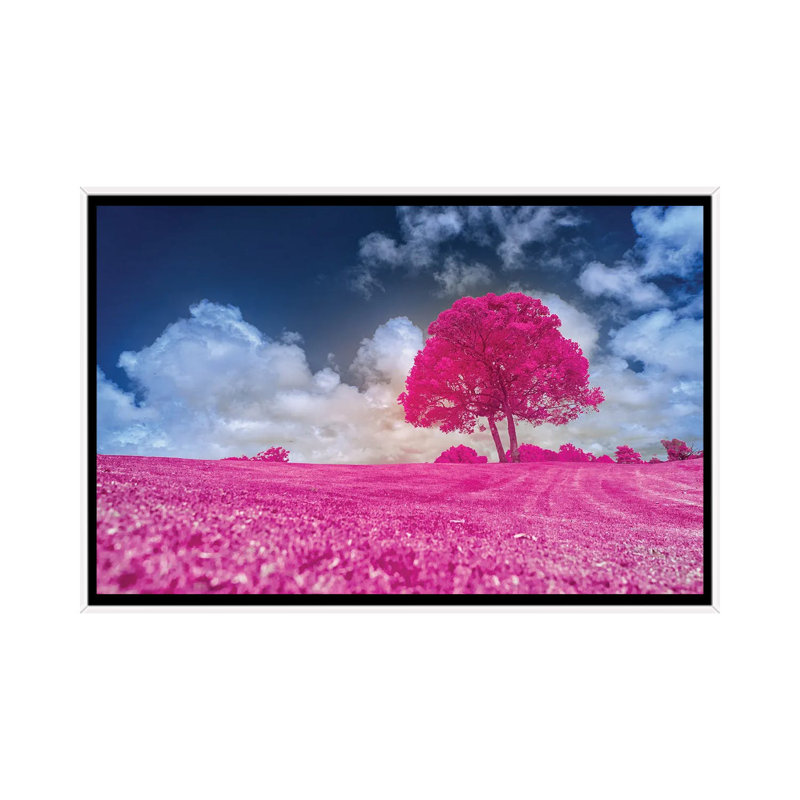 Pink Tree by Glauco Meneghelli - Floater Frame Print on Canvas
