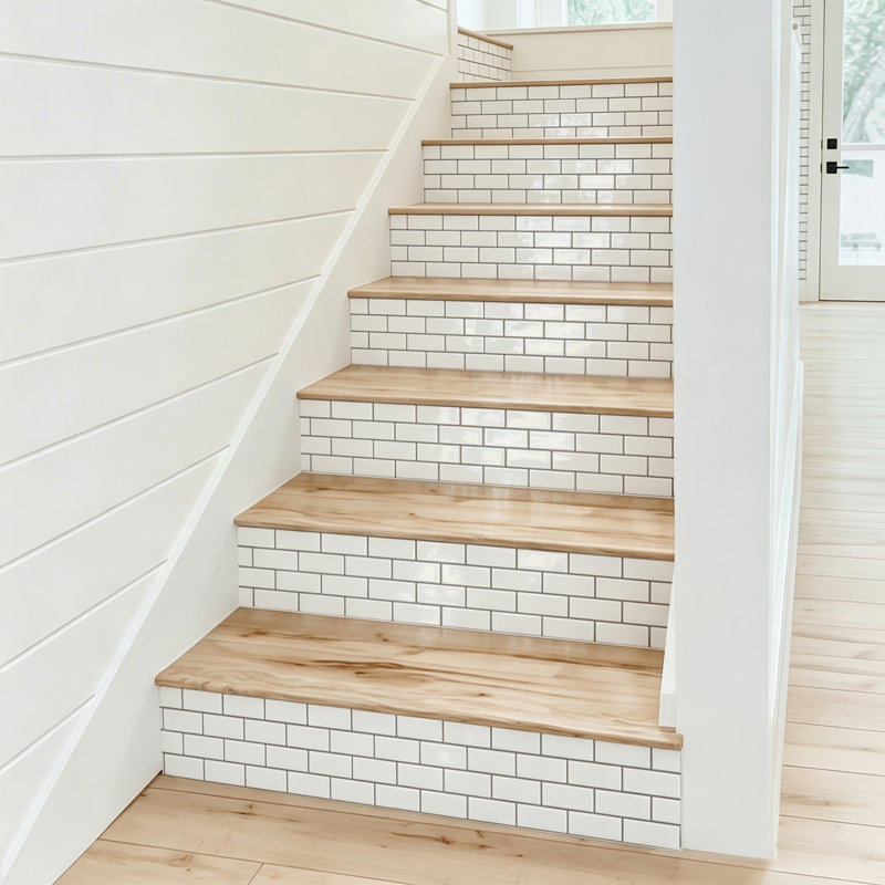 Carreaux muraux auto-adhésifs en vinyle à dosseret auto-adhésif l 11,8 po x P 11,8 po pour cuisine, dosseret de salle de bain, véhicule récréatif et décoration intérieure