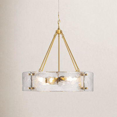 6-Light Dimmable Drum Chandelier