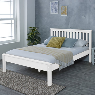 White Wooden Bed