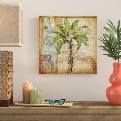 «Sely Antique Palm Tree» par Tre Sorelle Studios, impression sur toile carrée