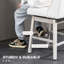 2 tabourets de bar à hauteur de comptoir - Beige, repose-pieds pivotant à 180 ° en bois massif pour un confort et un soutien optimaux, siège de 27 po, pivotant à 180 degrés, style bouton
