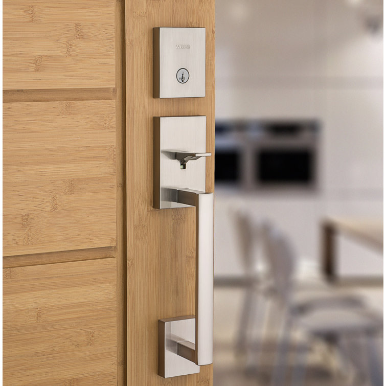 San Clemente Handleset with Deadbolt and Halifax Door Lever and Rosette