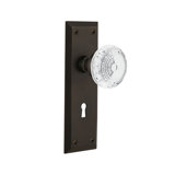 Crystal Meadows Interior Mortise Door Knob with New York Long Plate