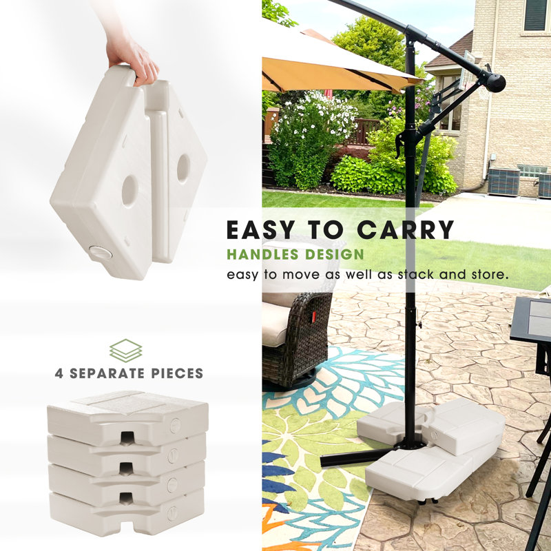 185 lb Base de parasol en plastique, Blanc