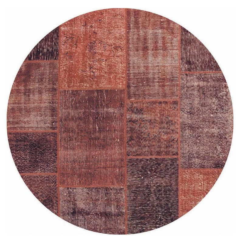 Tapis brun en polyester tissé à la machine Santa Rosa, Rond 7 pi 7 po