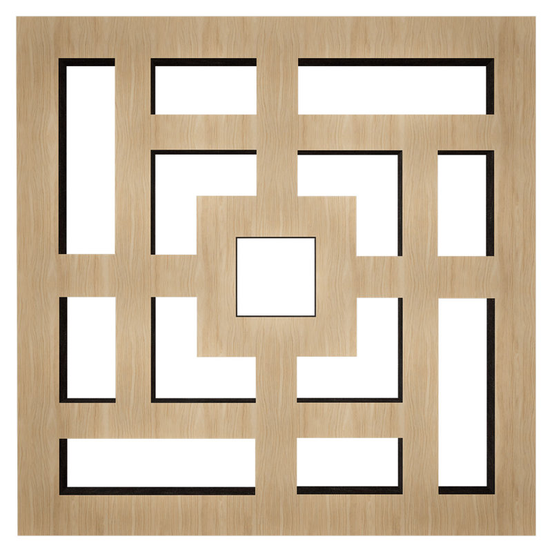 Petits panneaux muraux décoratifs en bois Monesse, petit, l 11 3/8 po x H 11 3/8 po x T 3/8 po, chêne blanc