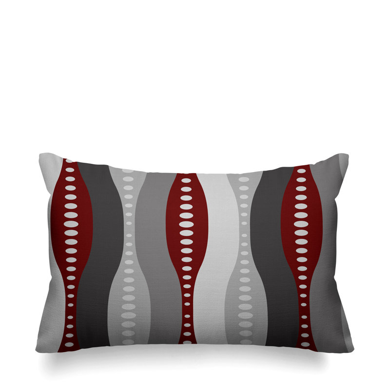 Jafa Abstract Outdoor Reversible Throw Pillow, Red