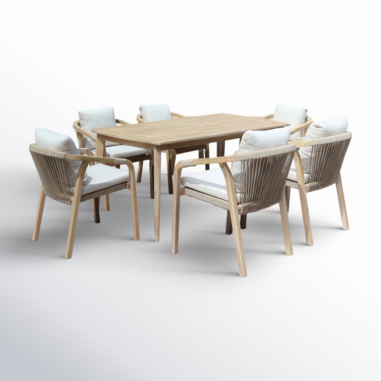 Naila 67'' Rectangular 6 - Person Outdoor Dining Set