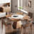 Modern Rotatable Square Wooden Dining Table Sets-106030957