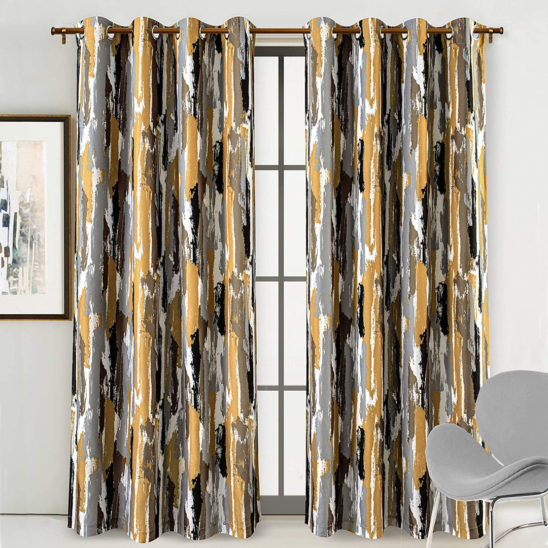 Abdul-Sami Abstract Blackout Thermal Indoor Grommet Curtain Panels (Set of 2) Wade Logan® Curtain 