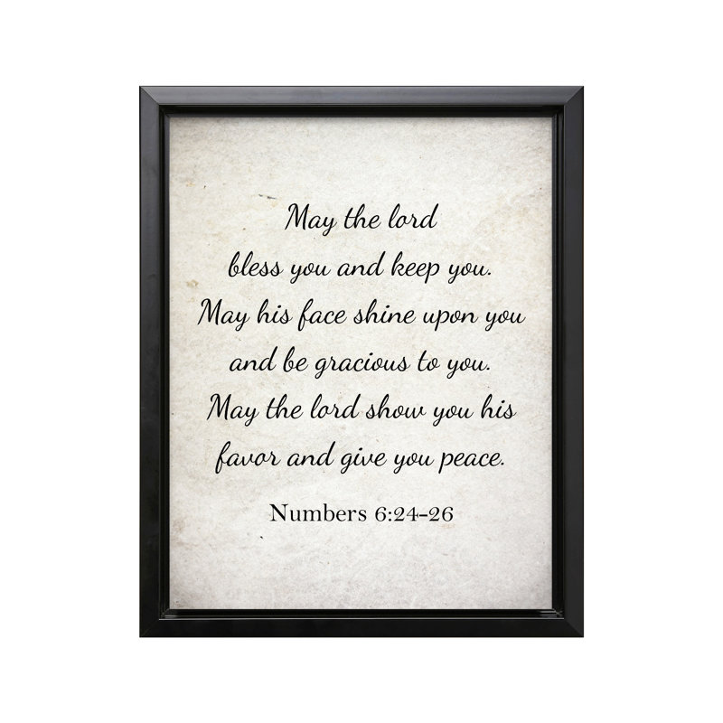 «May The Lord Bless You», Cadre noir, Canevas, H 16 po x l 20 po
