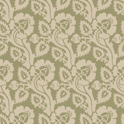 Paisley Briar - Cypress Green Botanical Wallpaper
