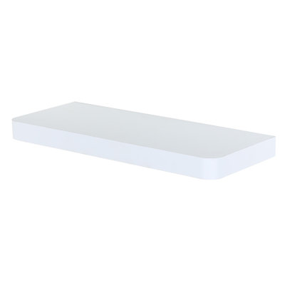 Arran Chunky Floating Shelf Kit, White Shelving, Foil-Wrapped Finish