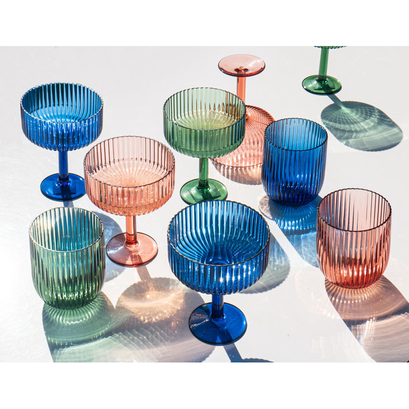 Mesa Acrylic Stemless Wine Glass , Green