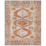 Tribal Elegance Orange/Rust/Grey Hand-Knotted Wool Area Rug