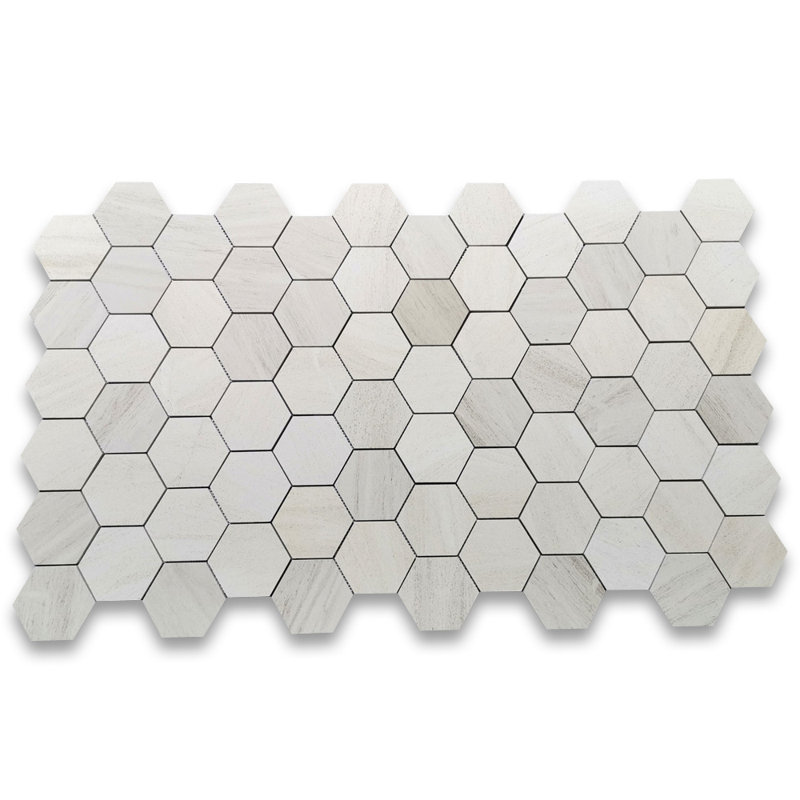 Carreau de mosaïque en marbre nid d'abeille 9 po x 15 po Moleanos